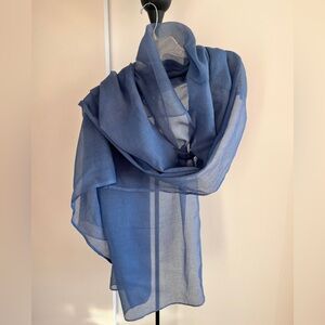 New Fabindia Kota 100% cotton shawl wrap Dupatta 96" long Denim Blue or White
